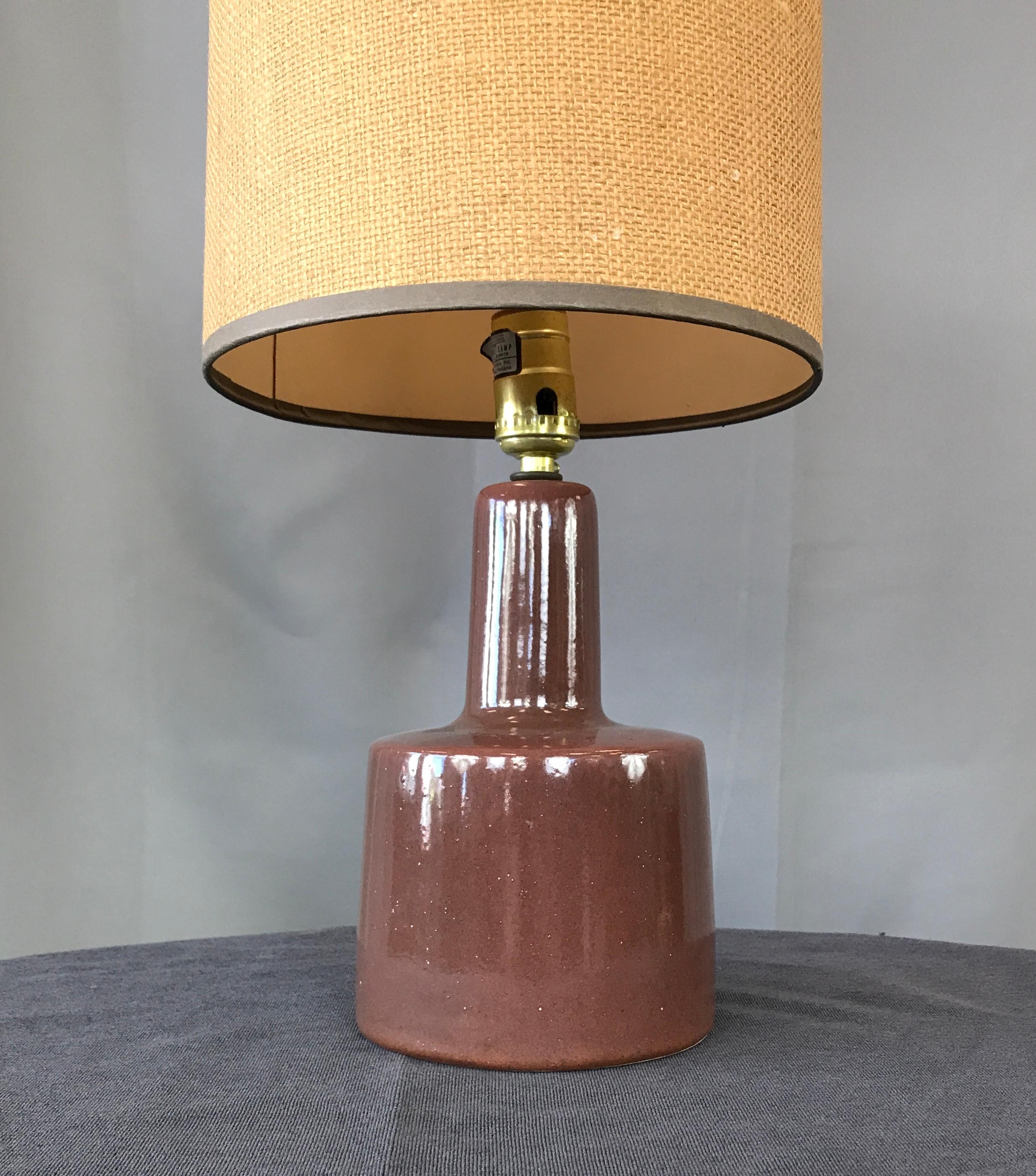 Mid-Century Modern Chocolate Color Gordon and Jane Martz Table Lamp for Marshall Studios