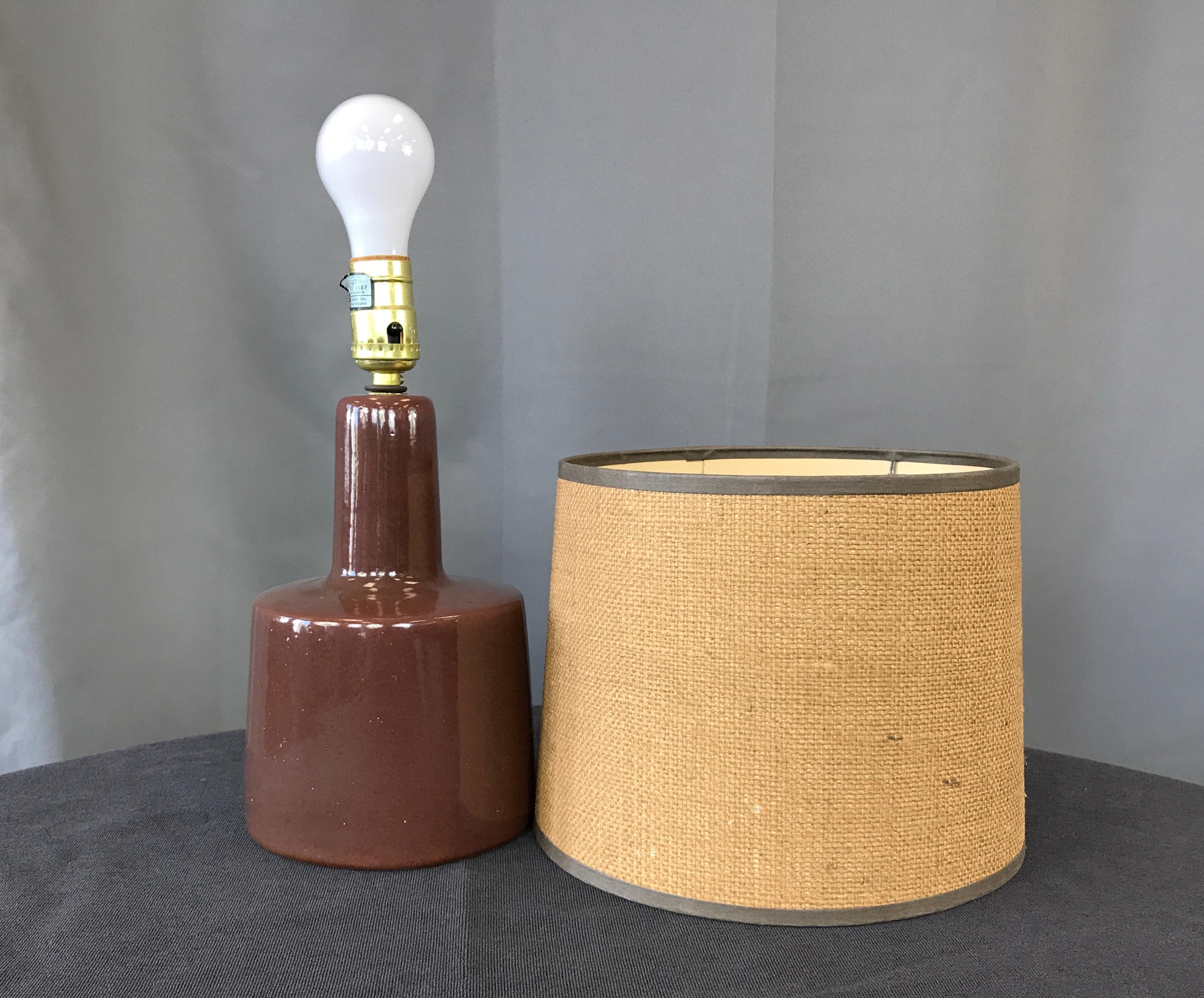 American Chocolate Color Gordon and Jane Martz Table Lamp for Marshall Studios