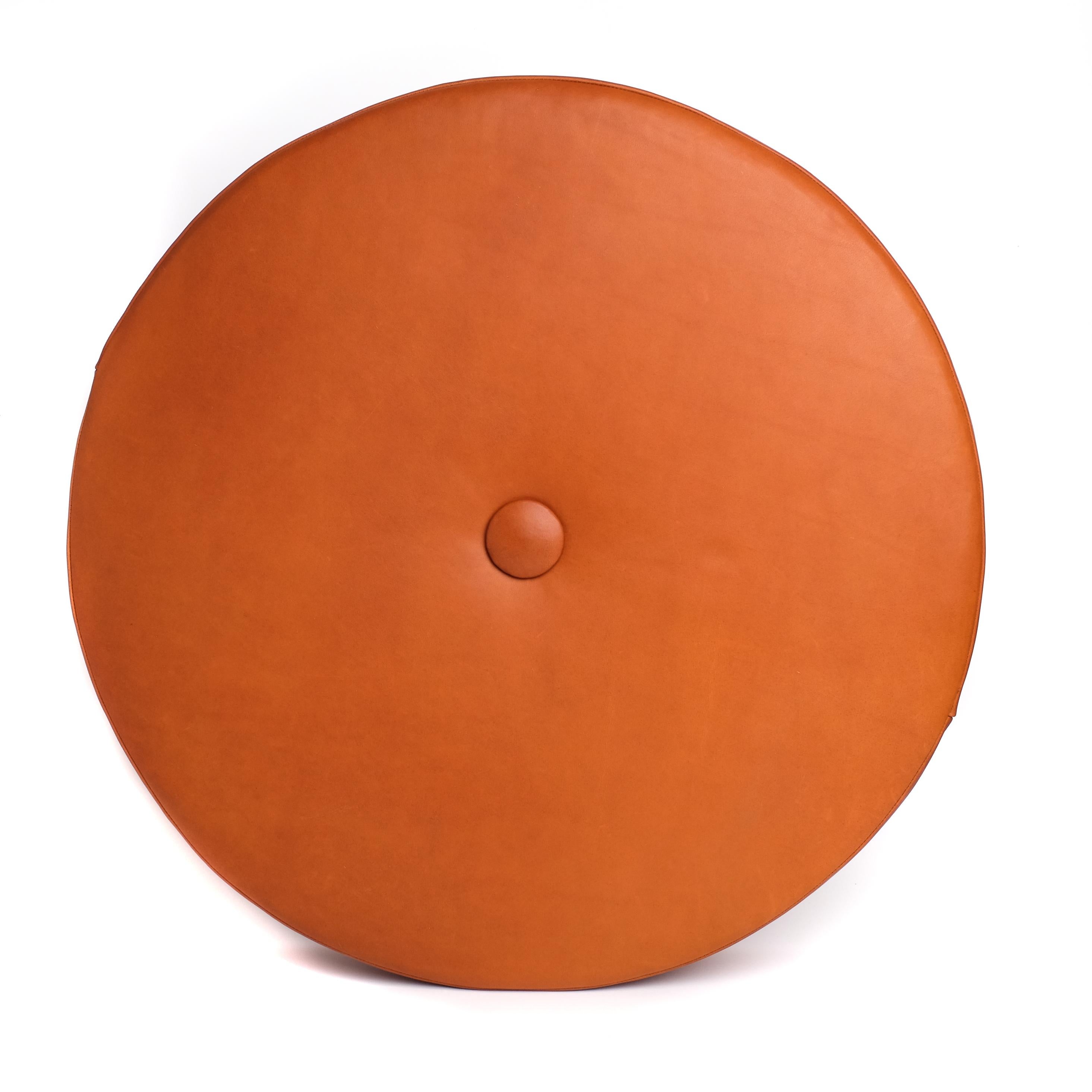 American Brown Leather Drum Stacking Cushion 30
