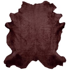 Chocolate Dark Brown Genuine Large European Cowhide Hair Rug