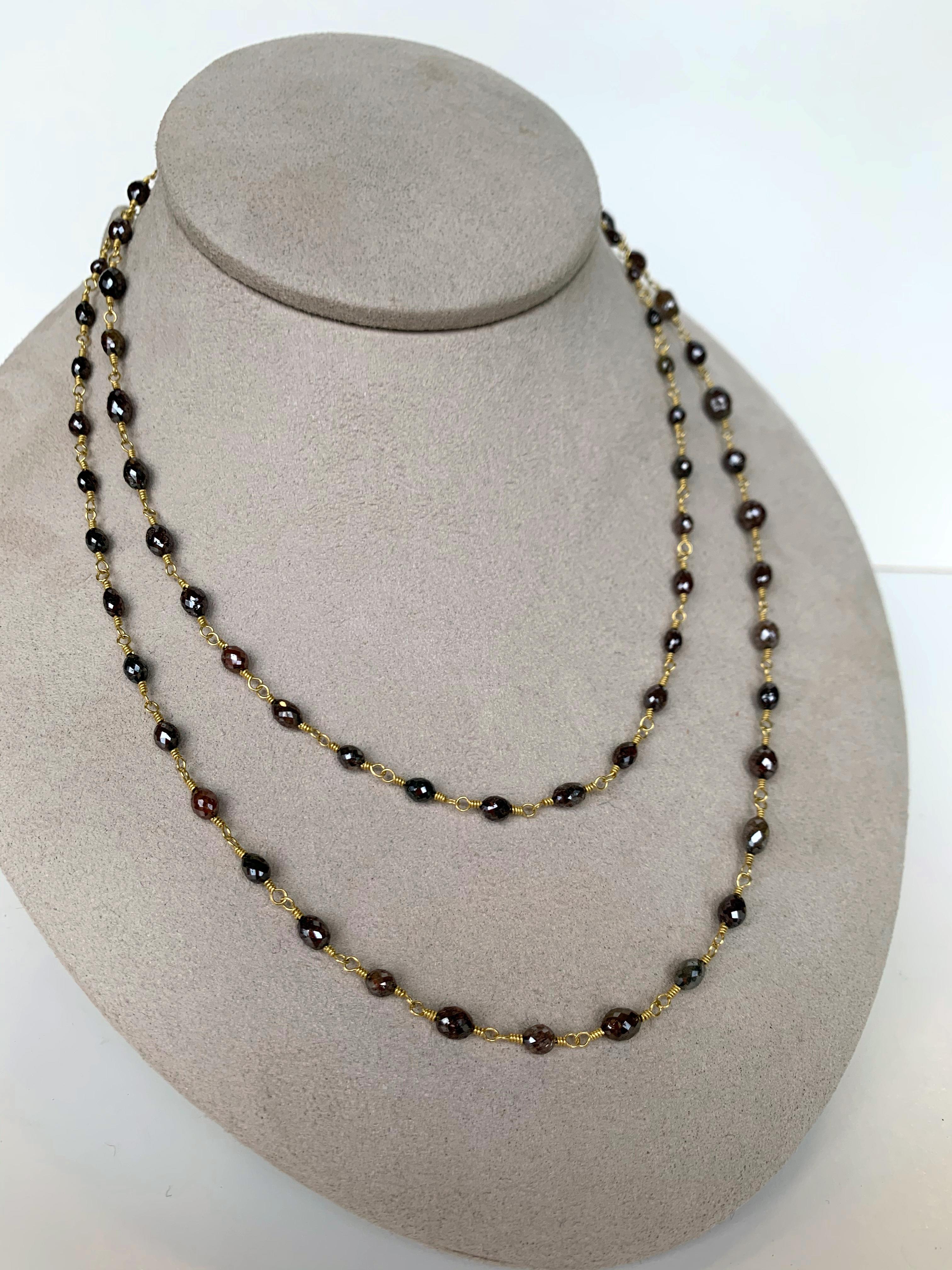 Faceted oval diamond beads weighing 49 carats in subtle shades of 