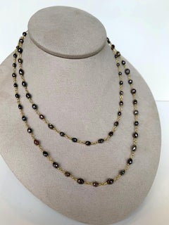 Chocolate Diamond Beaded Sautoir Necklace 49 Carat 20 Karat Gold