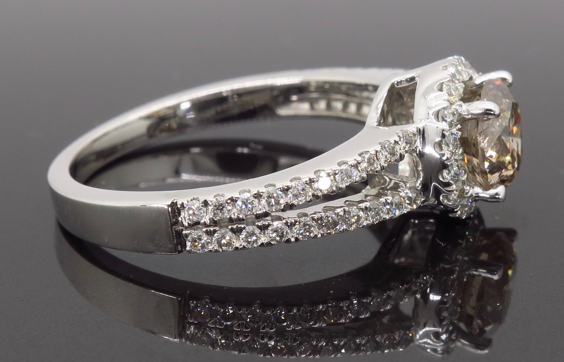 Chocolate Diamond Halo Engagement Ring 2