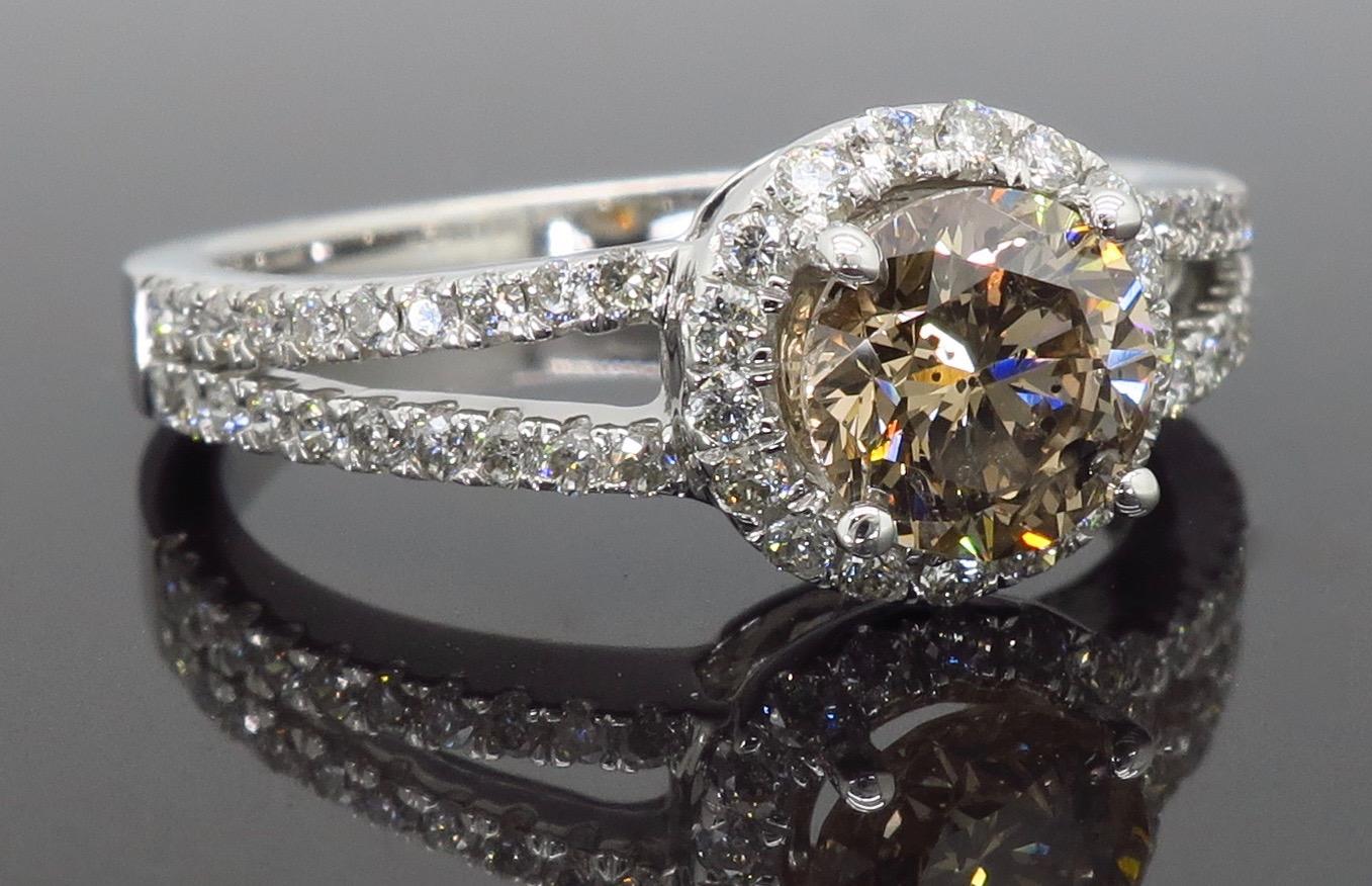 Chocolate Diamond Halo Engagement Ring 3