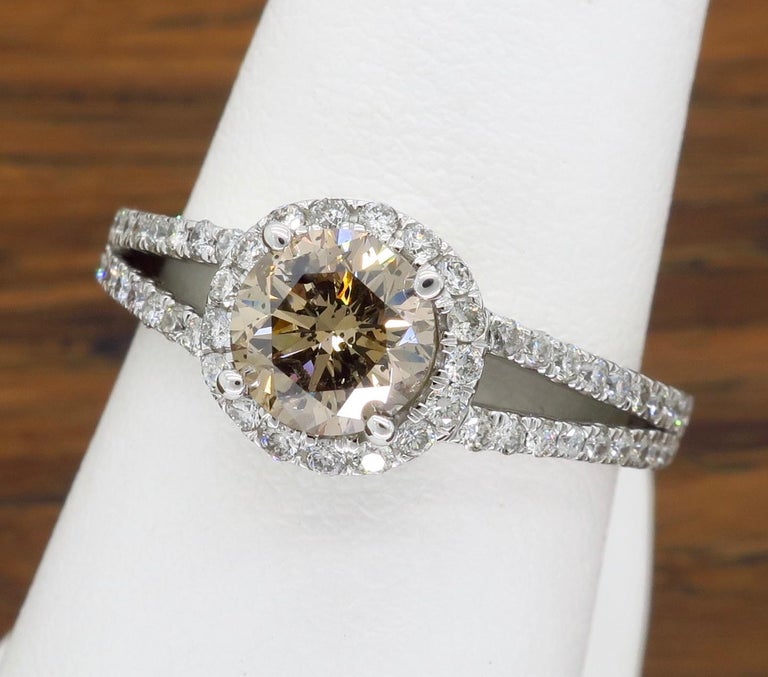 Chocolate Diamond Halo Engagement Ring at 1stDibs chocolate diamond