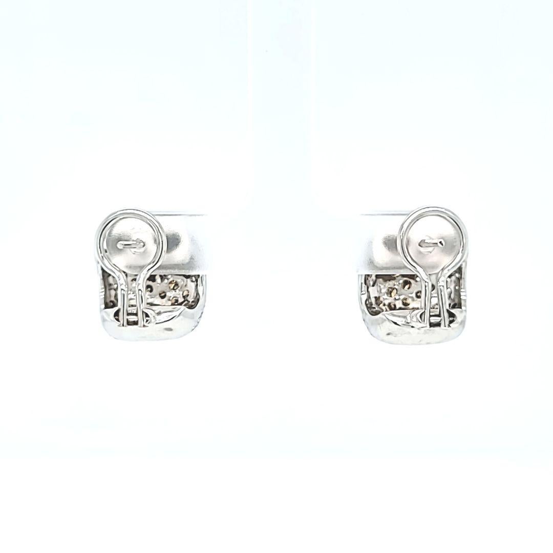 Chocolate Diamond Pave Huggie Earrings In Good Condition For Sale In Coral Gables, FL