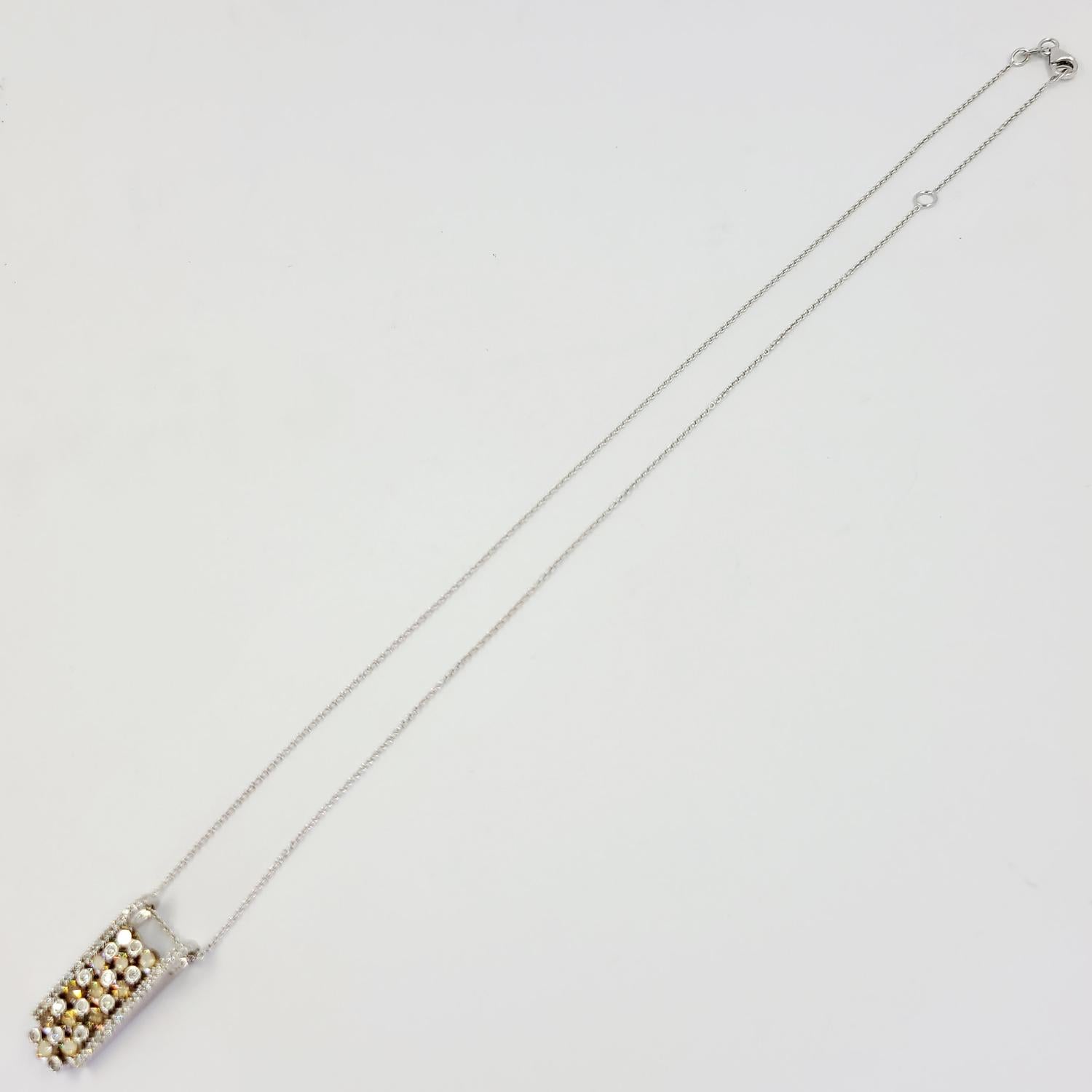 Women's Chocolate Diamond Pendant Necklace in White Gold