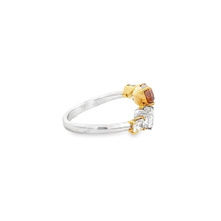 Modern Chocolate Diamond Ring 1.00CT CU 1.01CT Yellow 0.61CT 18KW E/SI1 GIA  For Sale