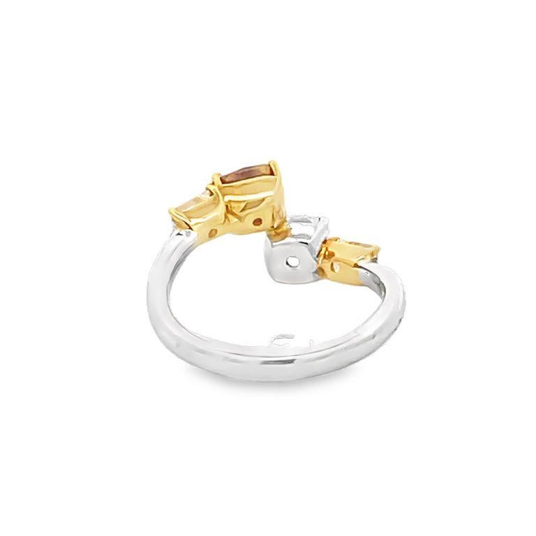 Cushion Cut Chocolate Diamond Ring 1.00CT CU 1.01CT Yellow 0.61CT 18KW E/SI1 GIA  For Sale