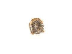 Chocolate Diamond Single Stud Earring Mined .30ct 14K Yellow Gold 4 Prong
