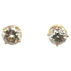 Schokoladen-Diamant-Ohrstecker 1 Karat Rundbrillant 14K Gelbgold 1ct