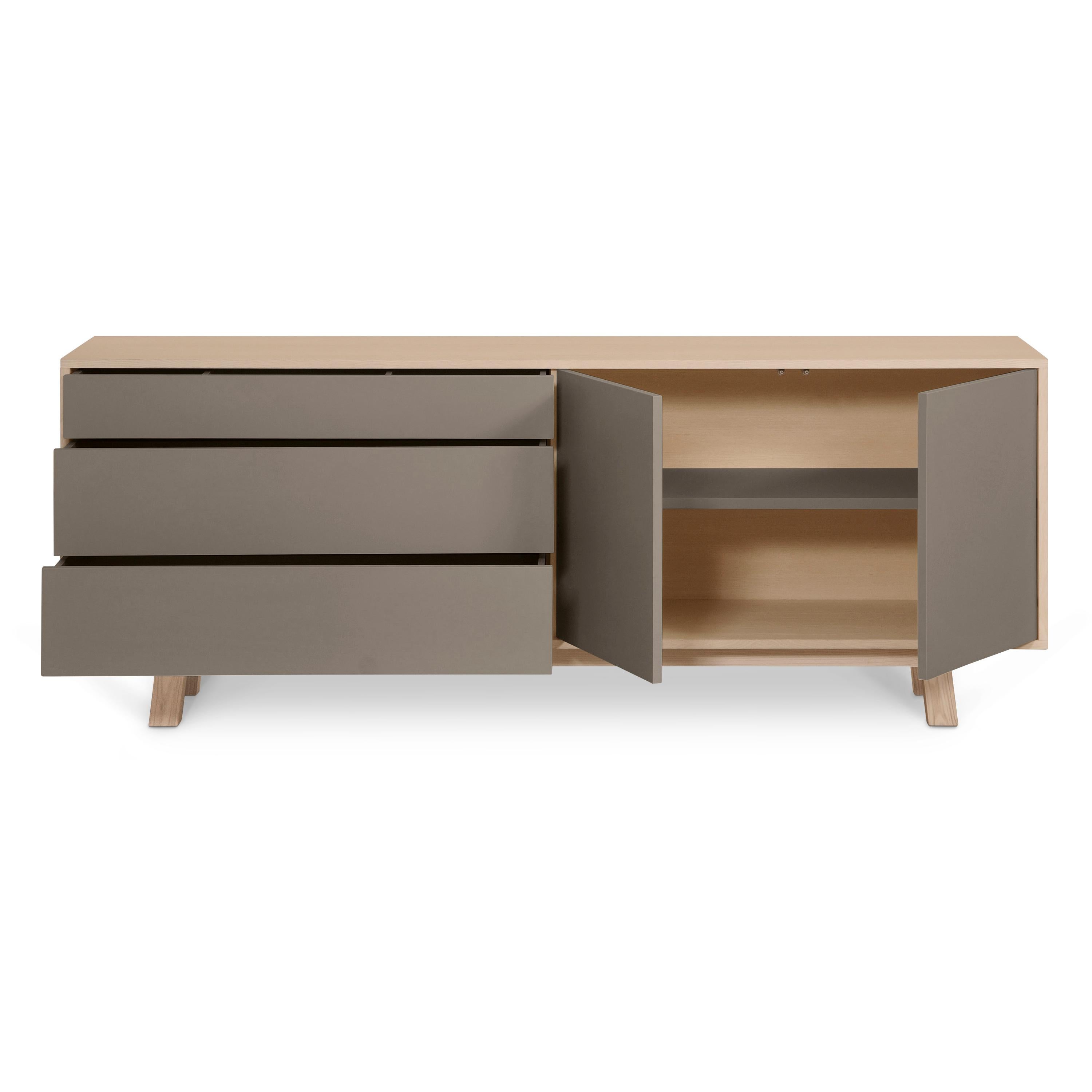 French Chocolate Gray sideboard in Ash, Design Eric Gizard in Paris + 10 other colours For Sale