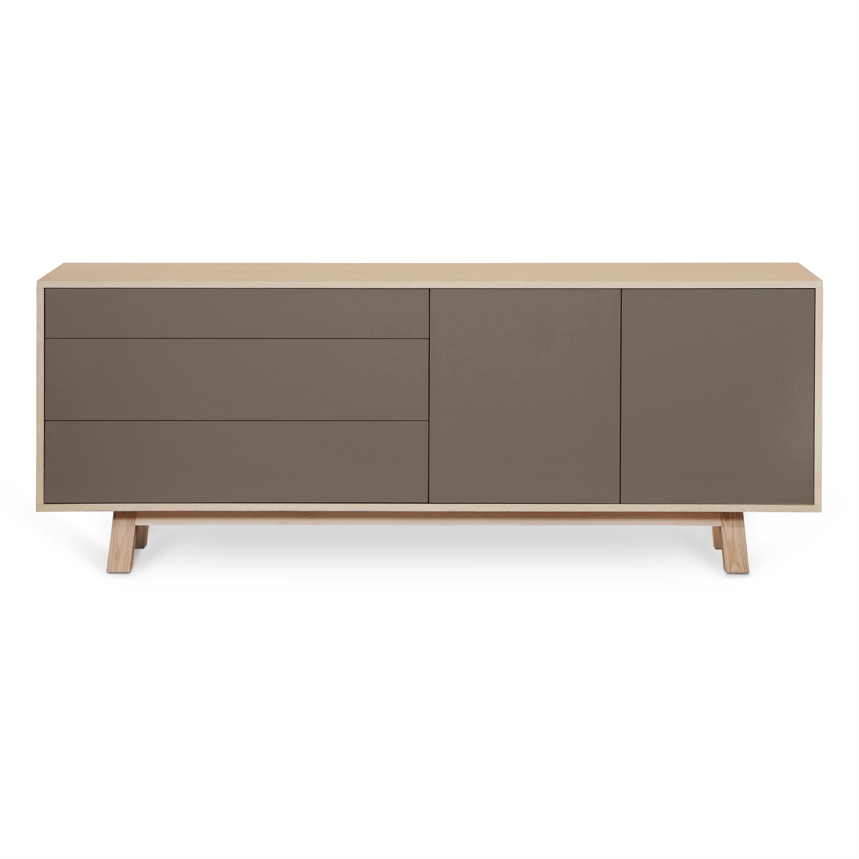 Contemporary Chocolate Gray sideboard in Ash, Design Eric Gizard in Paris + 10 other colours For Sale