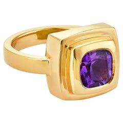 Chocolate Inspired 18ct Yellow Gold and Amethyst Ring