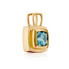 Chocolate Inspired 18ct Yellow Gold and Aquamarine Pendant