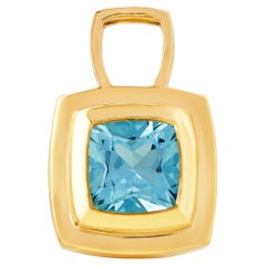 Chocolate Inspired 18ct Yellow Gold and Aquamarine Pendant