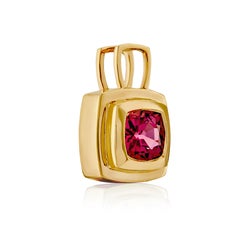 Chocolate Inspired 18ct Yellow Gold Pink Tourmaline Pendant