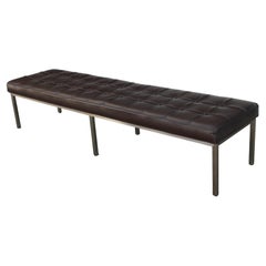Chocolate Leather Bench by Brueton Industries