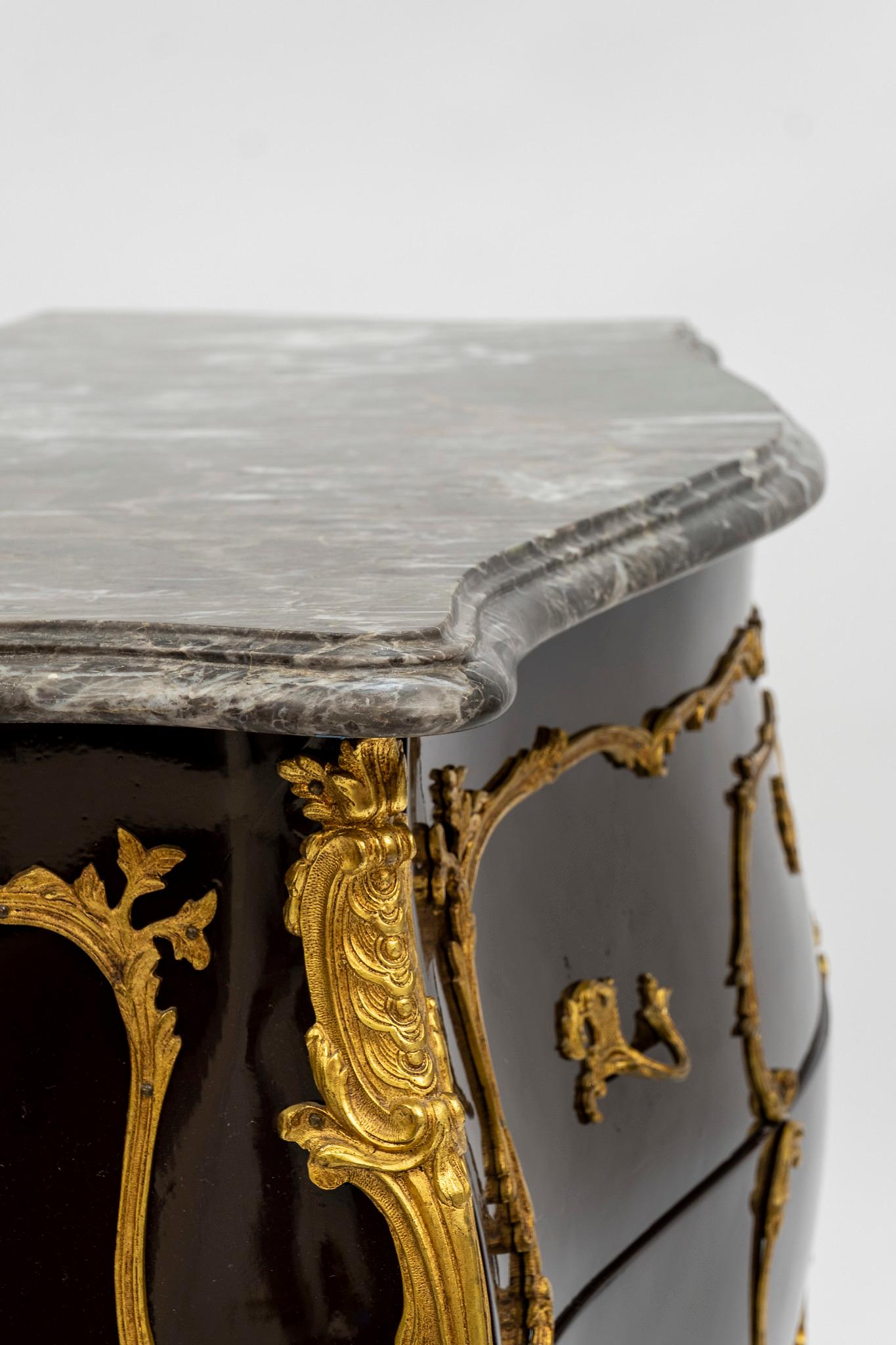 Bronze Chocolate Louis XV Style Commode For Sale