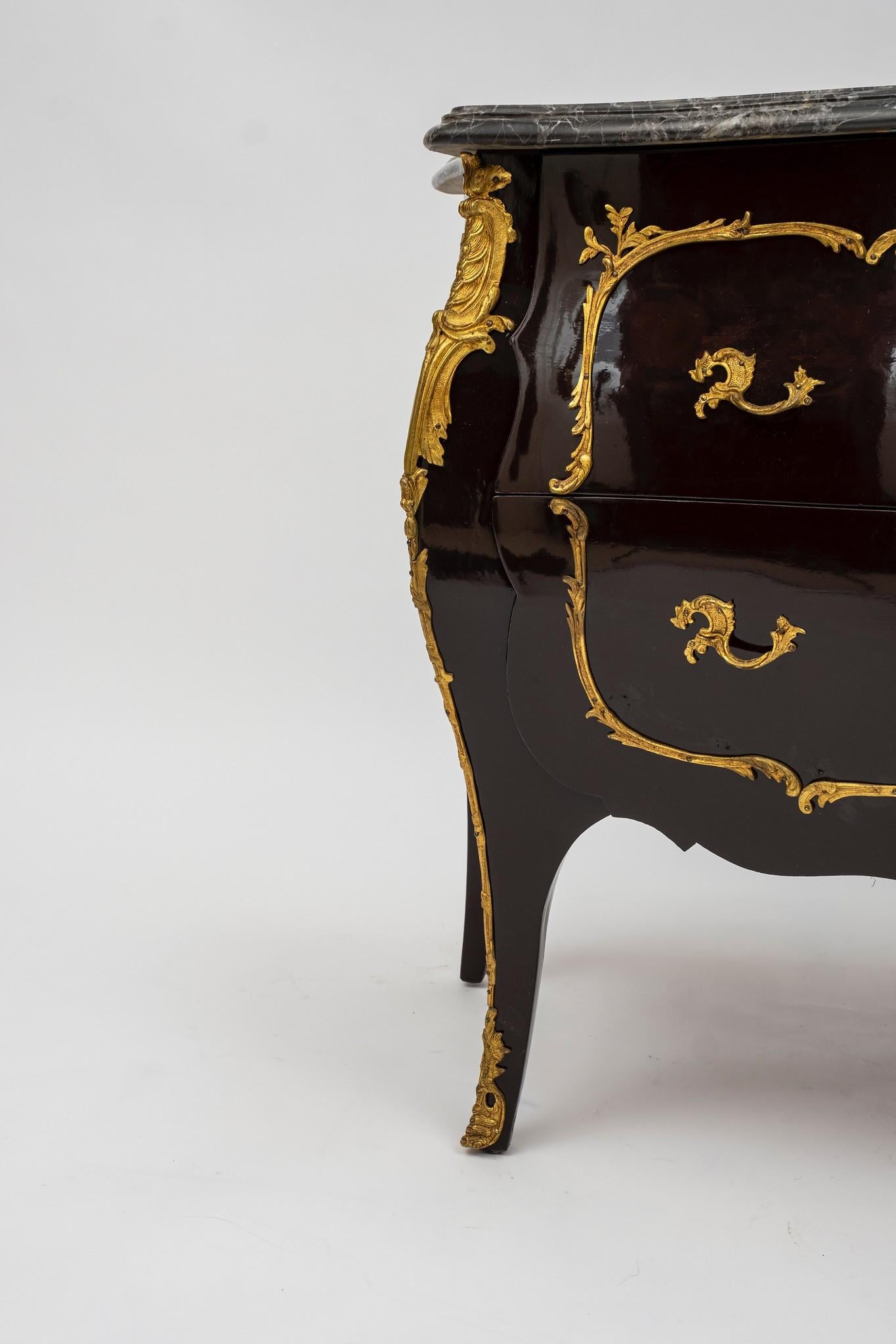 Chocolate Louis XV Style Commode For Sale 2