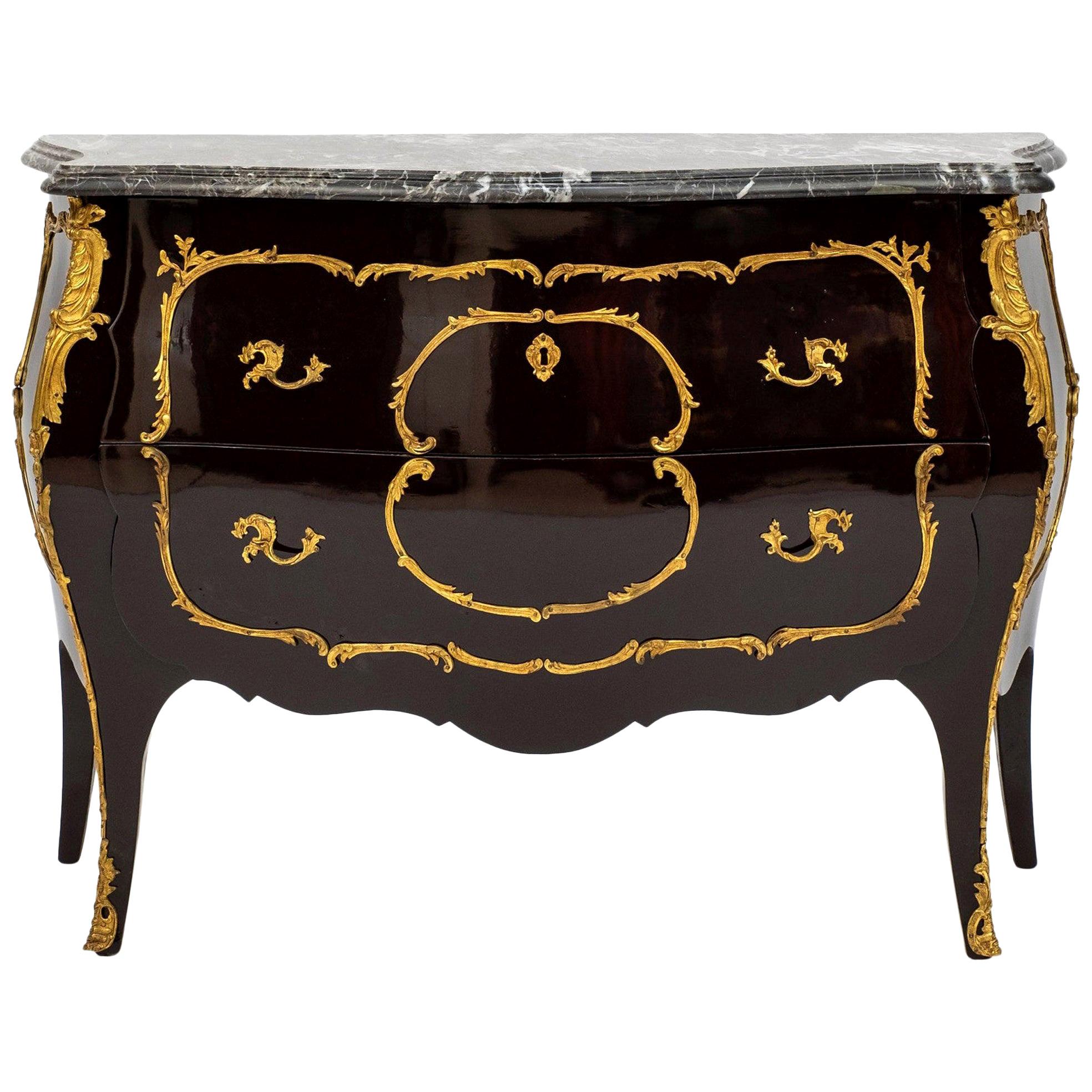 Chocolate Louis XV Style Commode For Sale