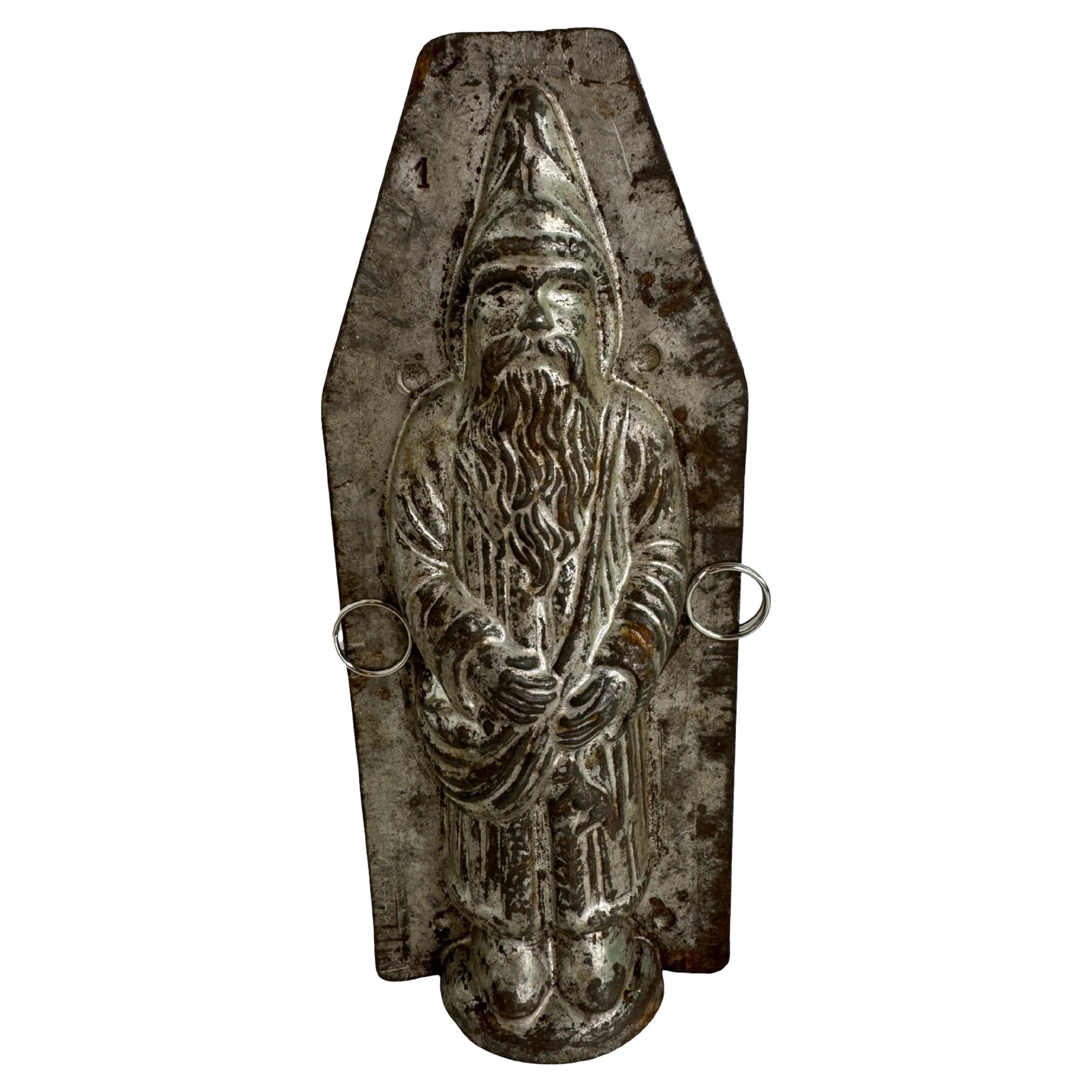 Chocolate Mold, Santa Claus Belsnickle, Metal, Antique Christmas 1890s, France