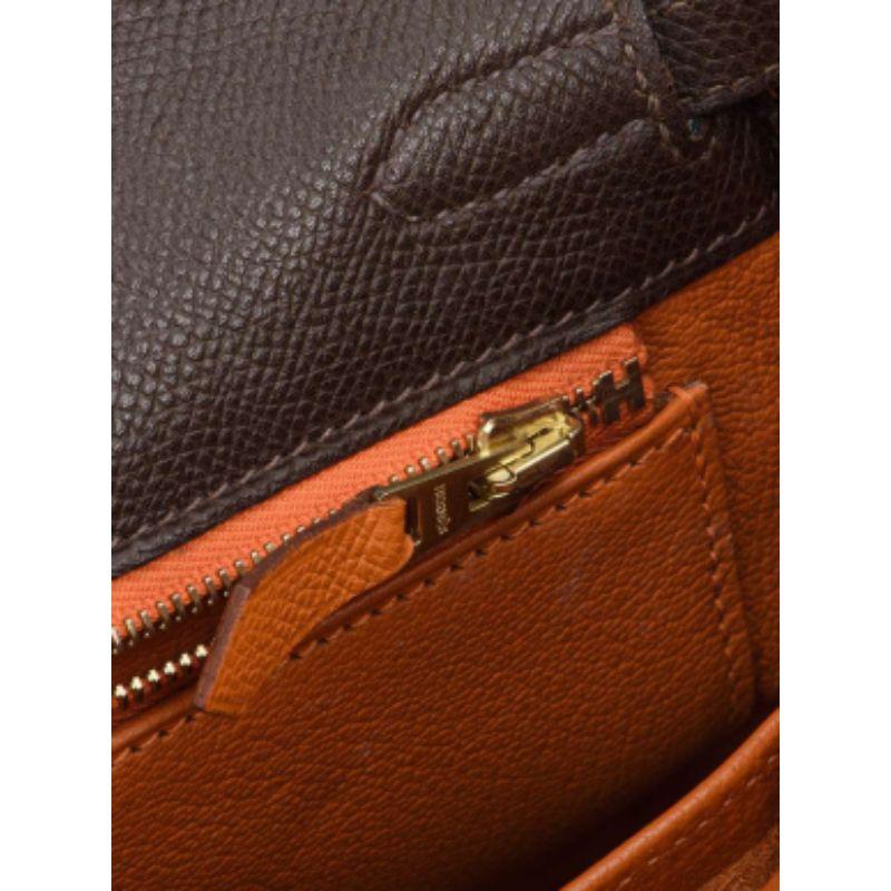 Chocolate & Orange H Epsom Kelly Retourne 25 GHW HSS For Sale 3