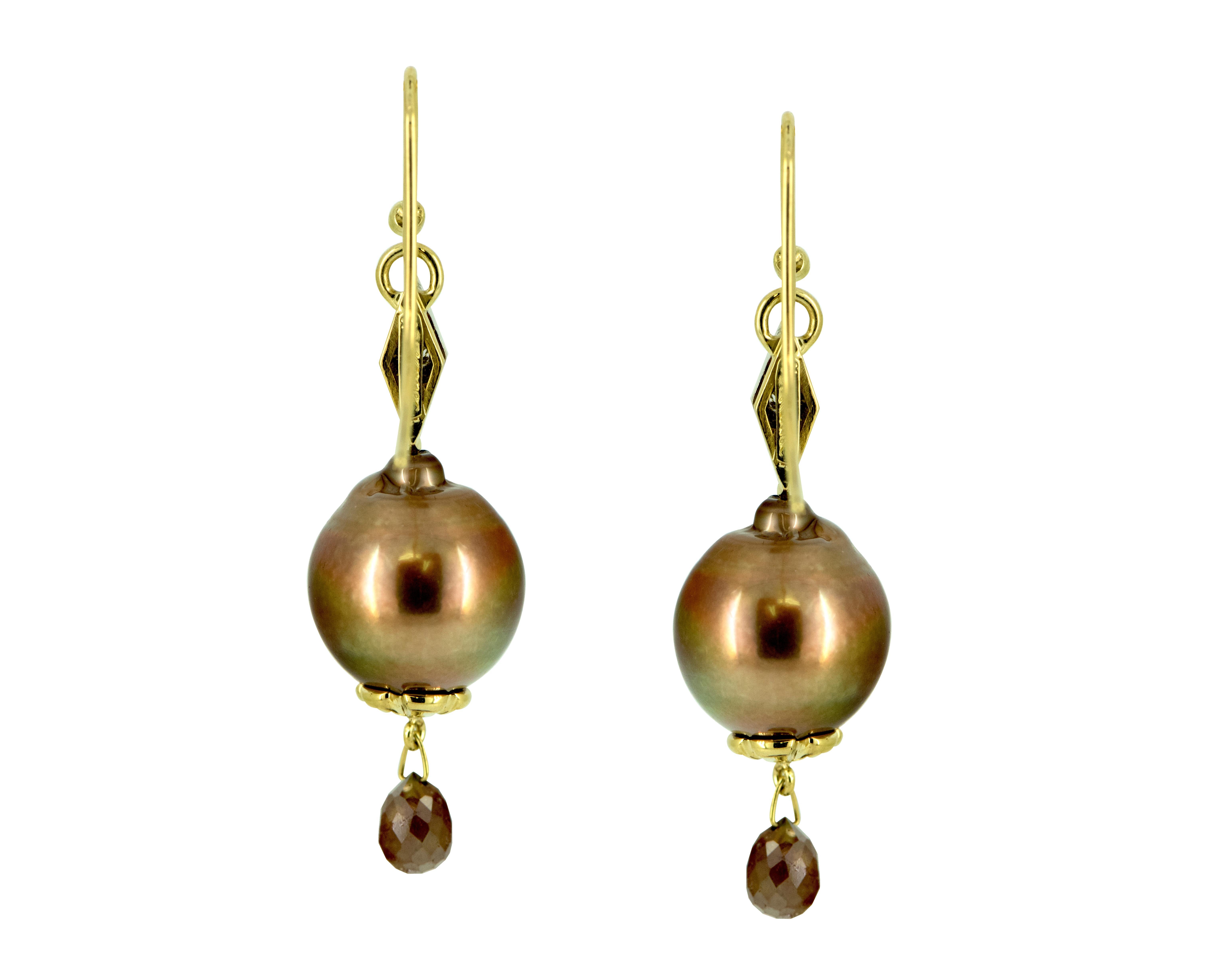 chocolate pearl earrings