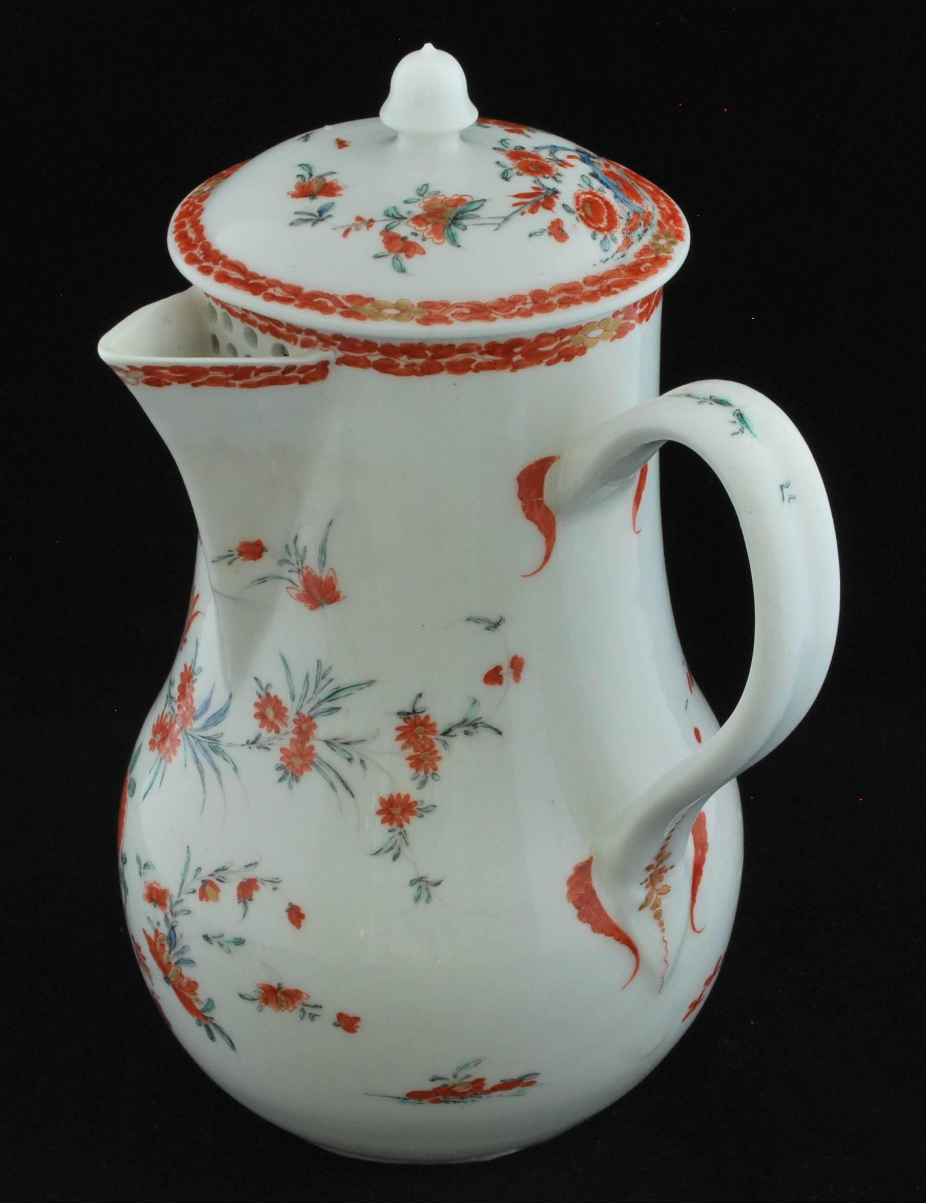 Chocolate Pot, Kakiemon Decoration, Bow Porcelain Factory, circa 1755 For Sale 3
