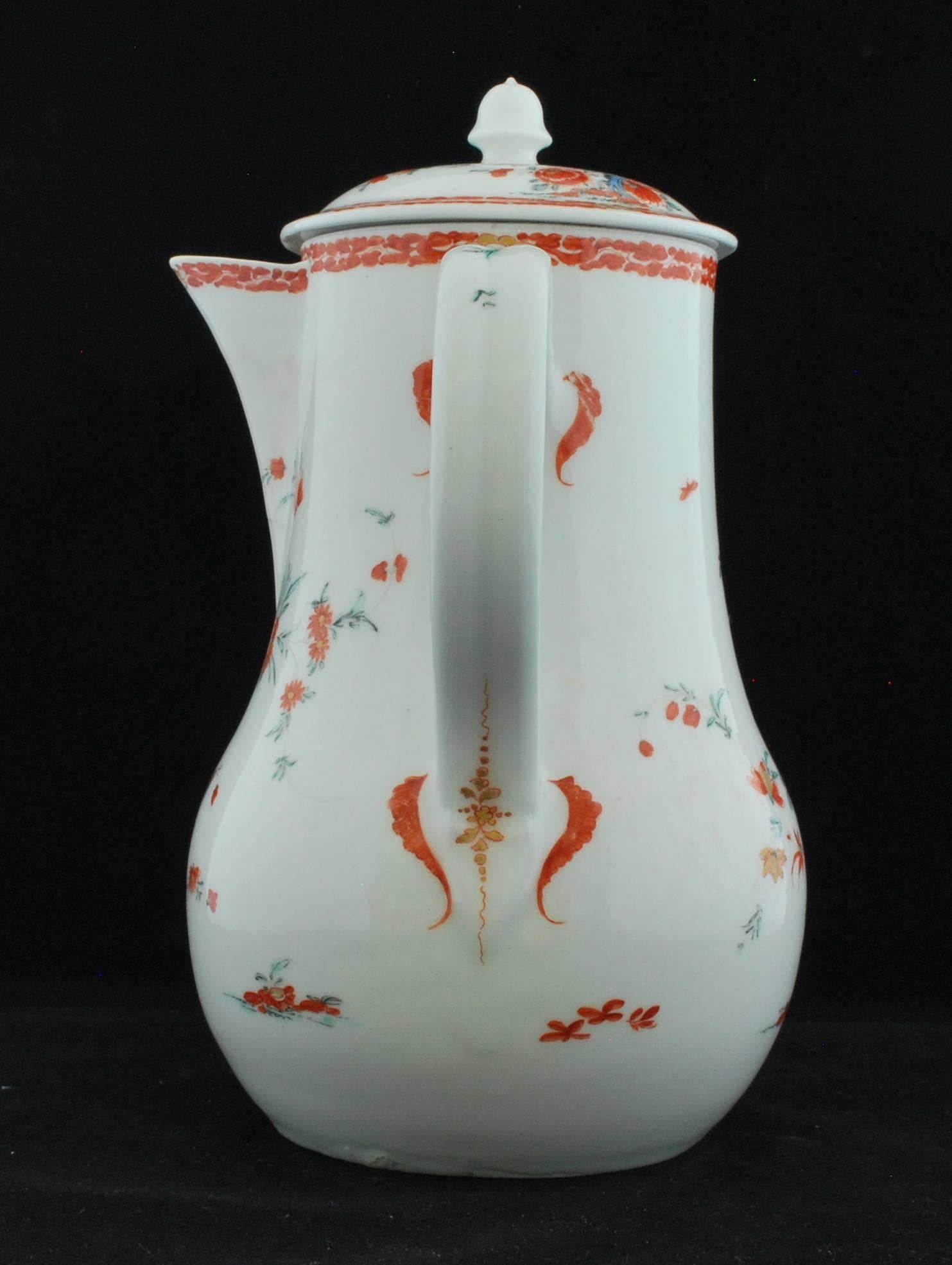 Chocolate Pot, Kakiemon Decoration, Bow Porcelain Factory, circa 1755 For Sale 2