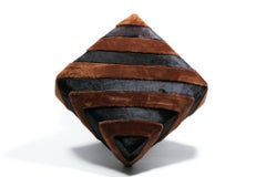 Chocolate Shearling & Black Cowhide Zig Zag Ottoman by Interior Motives