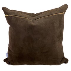 Chocolate Suede Leather Pillow