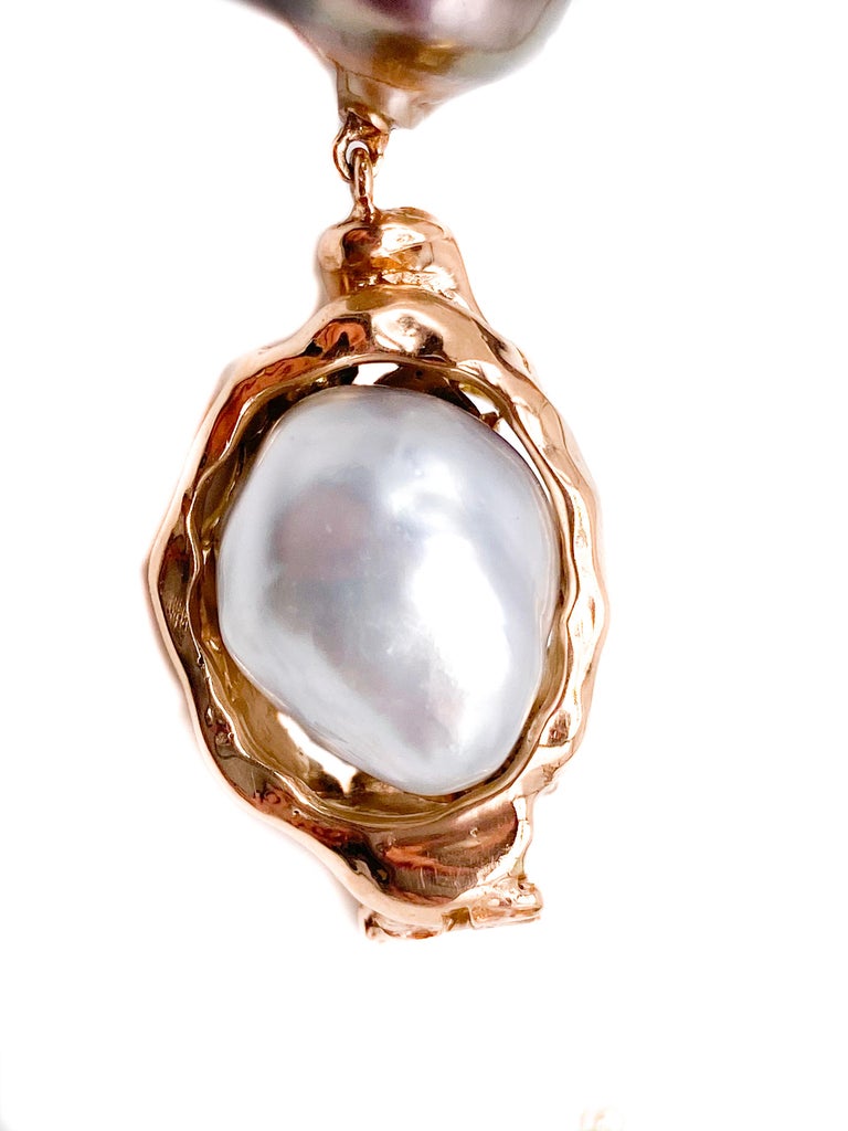 Chocolate Tahitian Pearls Necklace 18K Gold Clasp with Australian