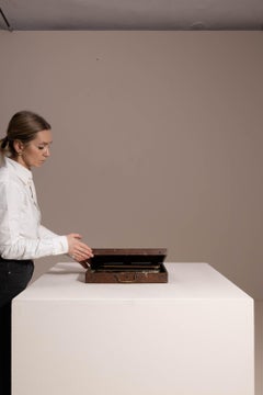 Chocolate Wood Decorative Box from France, 20th Century, Antique Style