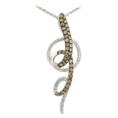 Chocolatier Pendant featuring Chocolate & Vanilla Diamonds set in 14K Gold