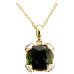 Chocolatier Pendant featuring Tourmaline, Vanilla Diamonds set in 14K Honey Gold