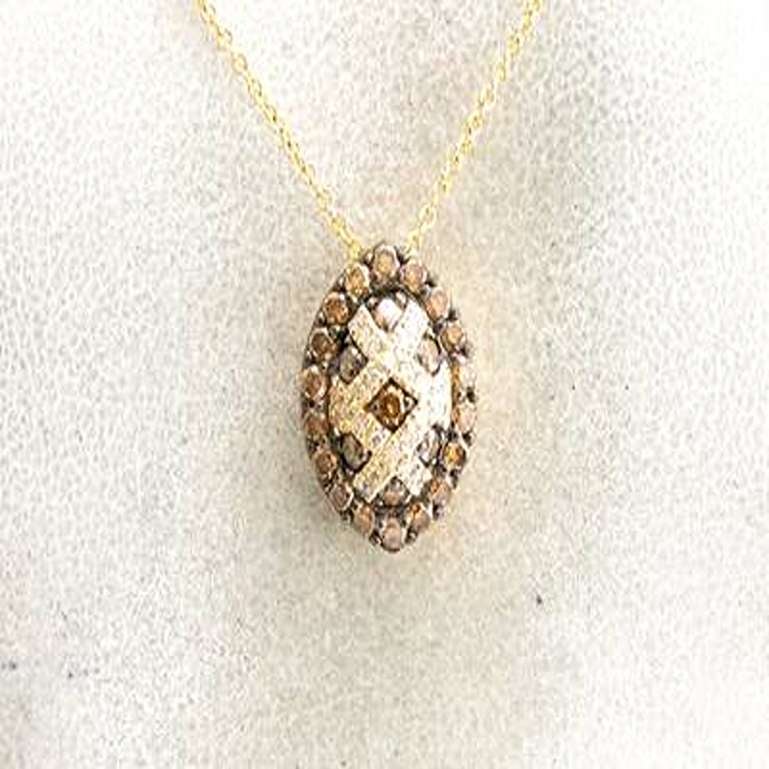 Chocolatier Pendant with 1/2cts, Chocolate and 1/15cts, Vanilla Diamonds Set For Sale