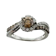 Chocolatier Ring featuring Chocolate & Vanilla Diamonds set in 14K Vanilla Gold