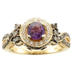 Chocolatier Ring featuring Sapphire & Diamonds set in 14K Honey Gold