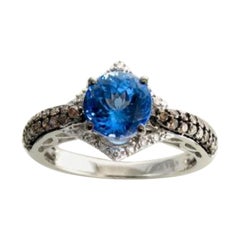 Chocolatier Ring featuring Tanzanite Chocolate & Vanilla Diamond set in 14K Gold