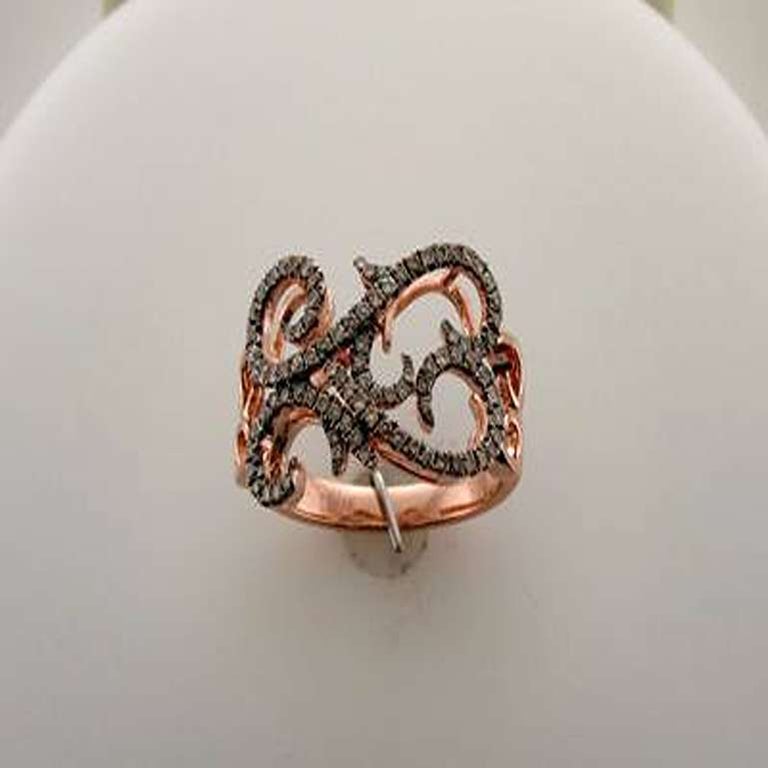 Chocolate Gold Rings Chocolatier Ring with 3/8cts. Chocolate Diamonds Set in 14k Strawberry ...