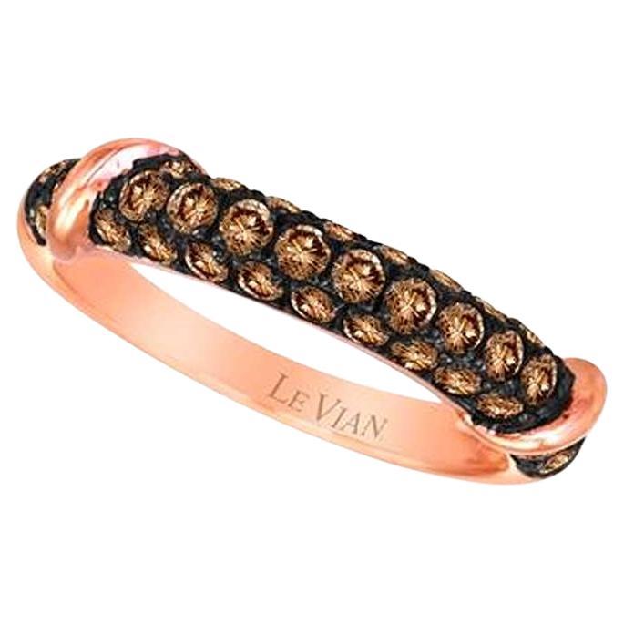 Chocolatier Ring with 7/8cts Chocolate Diamonds Set in 14k Strawberry Gold For Sale