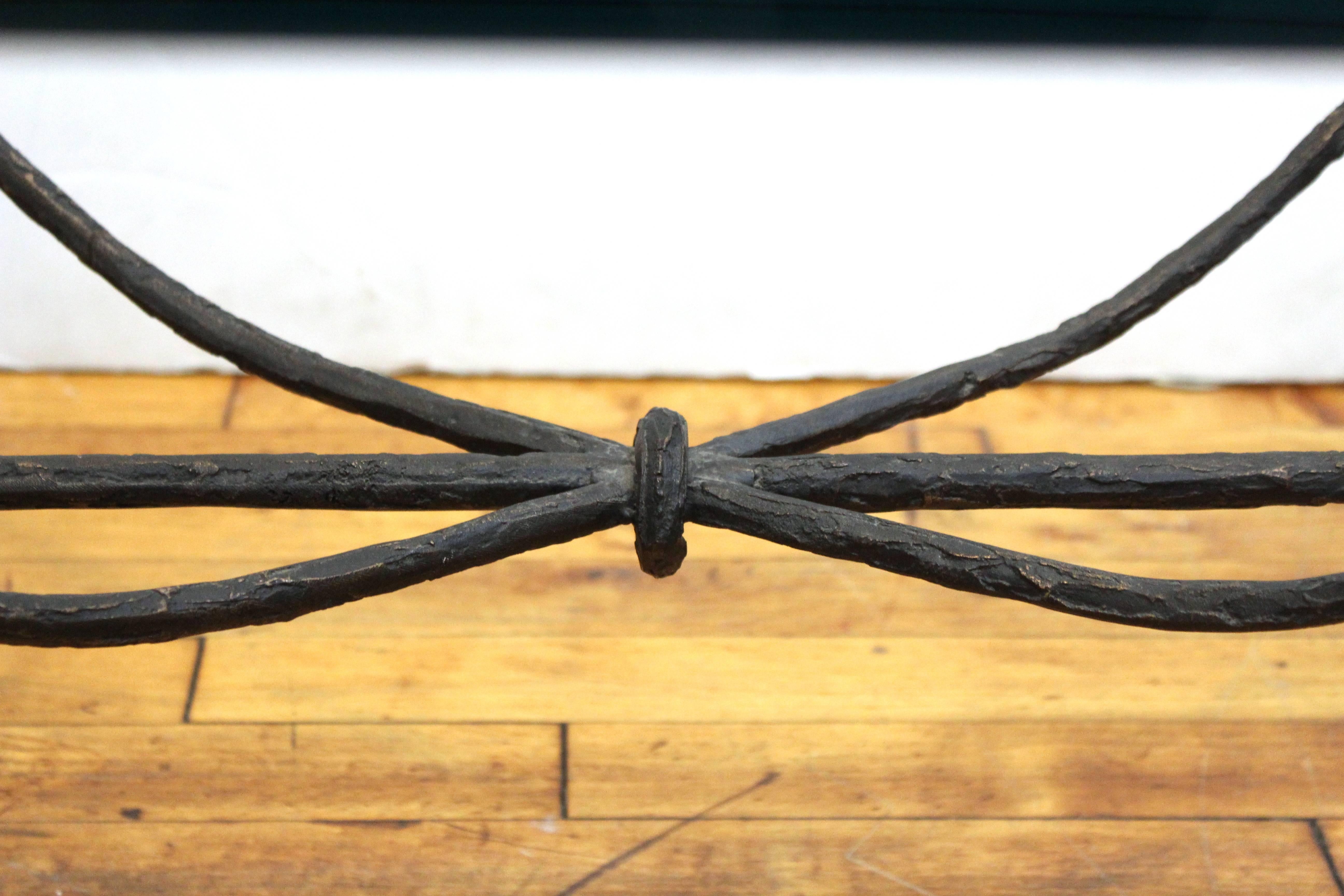 Late 20th Century Chodoff Bronze Coffee Table in Giacometti Manner with Horse Heads and Glass Top