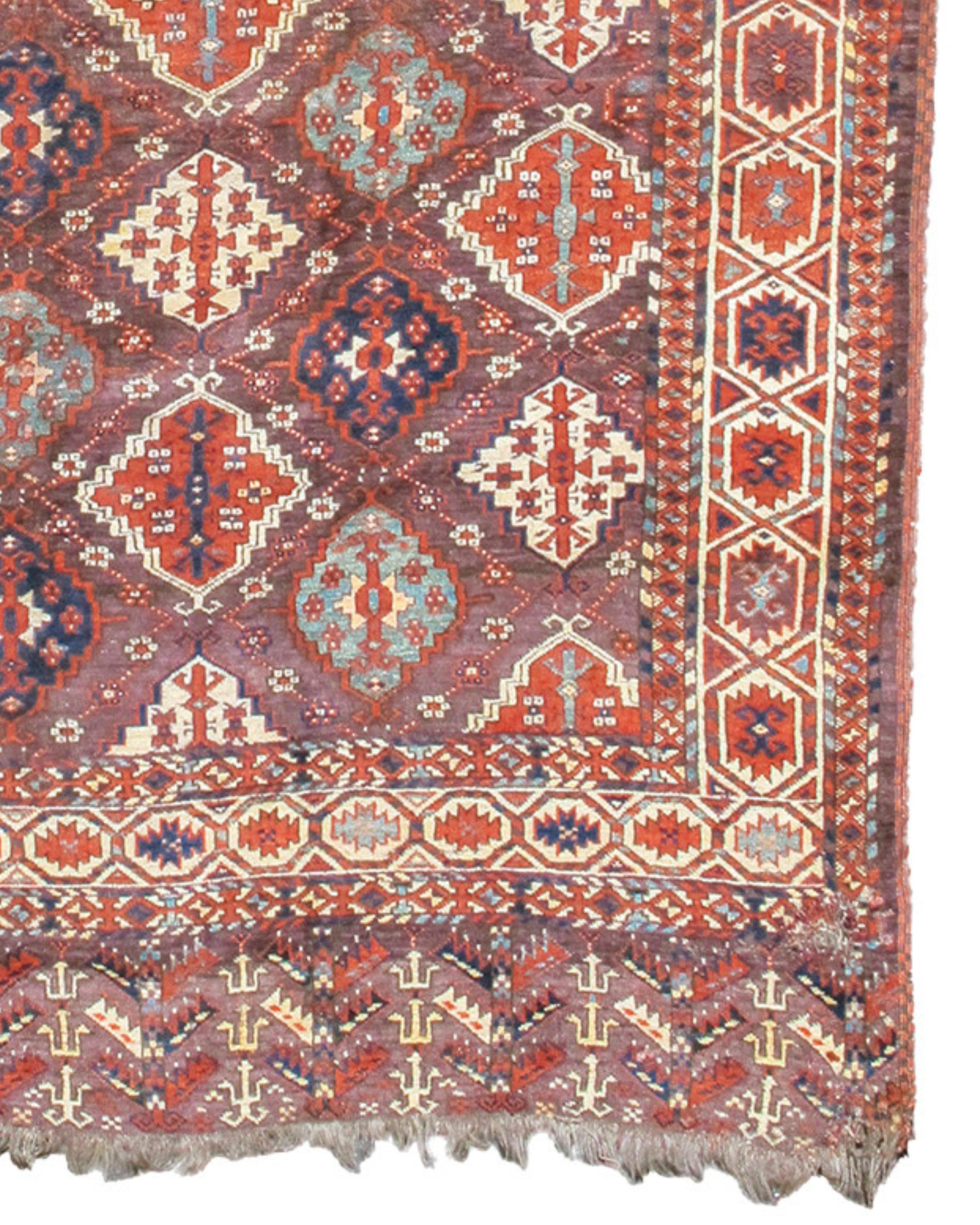 Hand-Knotted Chodor Main Carpet Rug, 19th Century For Sale