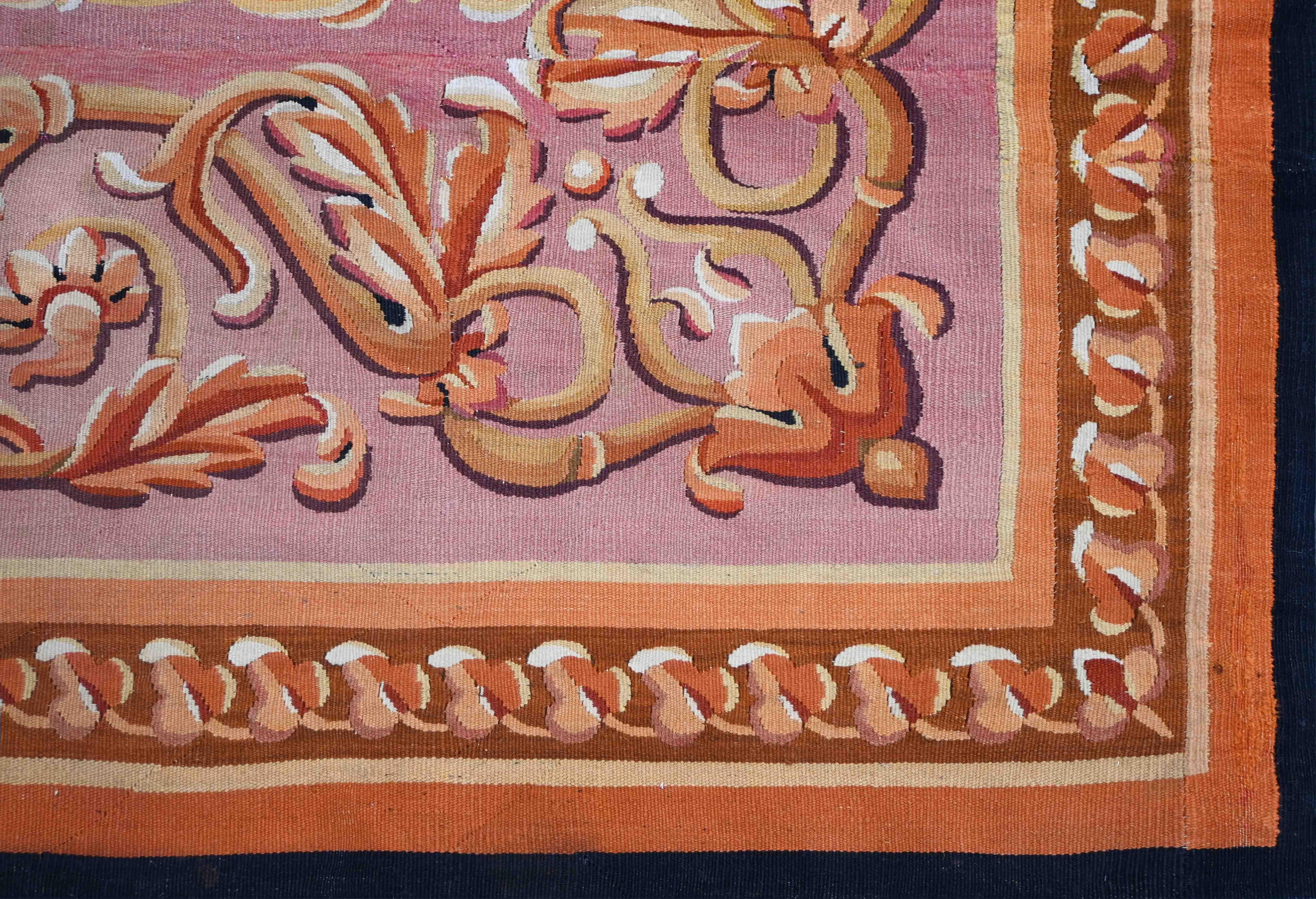 Tessuto a mano Tappeto a coro della manifattura di Aubusson - XIX secolo - N. 1578 in vendita