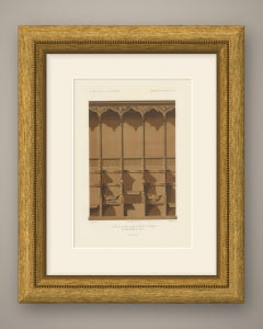 Choir Stalls of Saint Benoît sur Loire, Antique Print, 1851