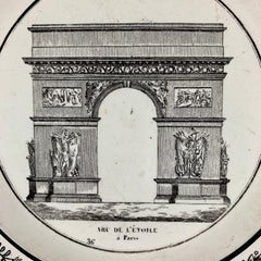 Choisy French Creamware Neoclassical Arc de l’ Étoile Paris Architecture Plate