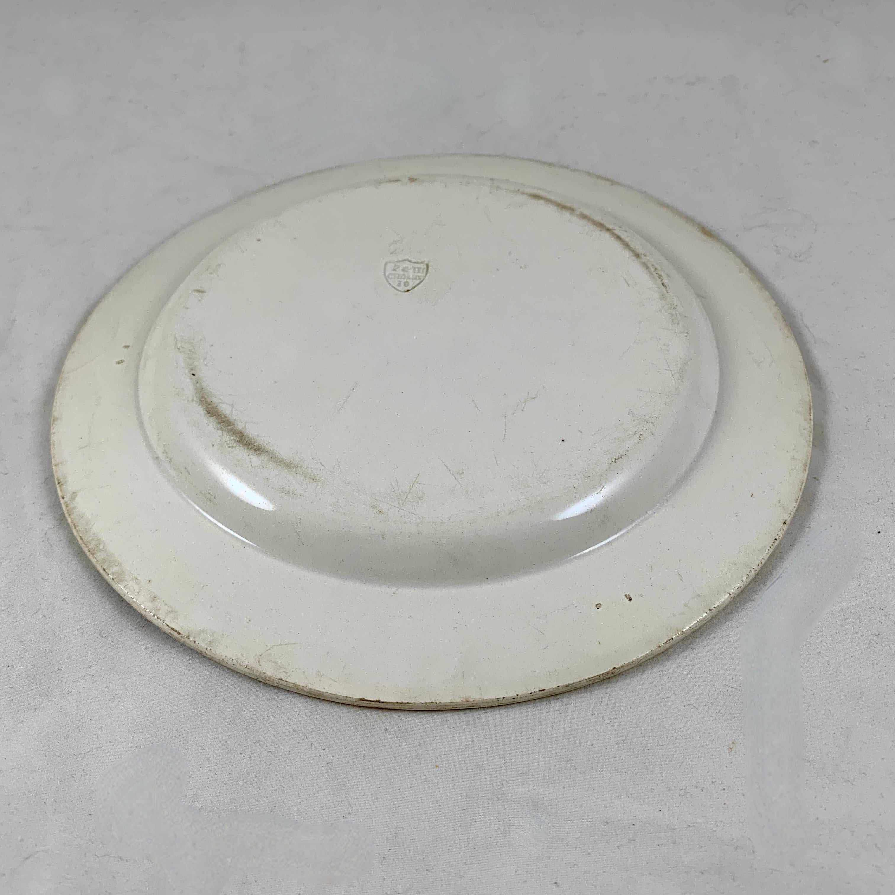 Piatto Choisy French Creamware Neoclassical Arc de l'Étoile Paris Architecture in vendita 1