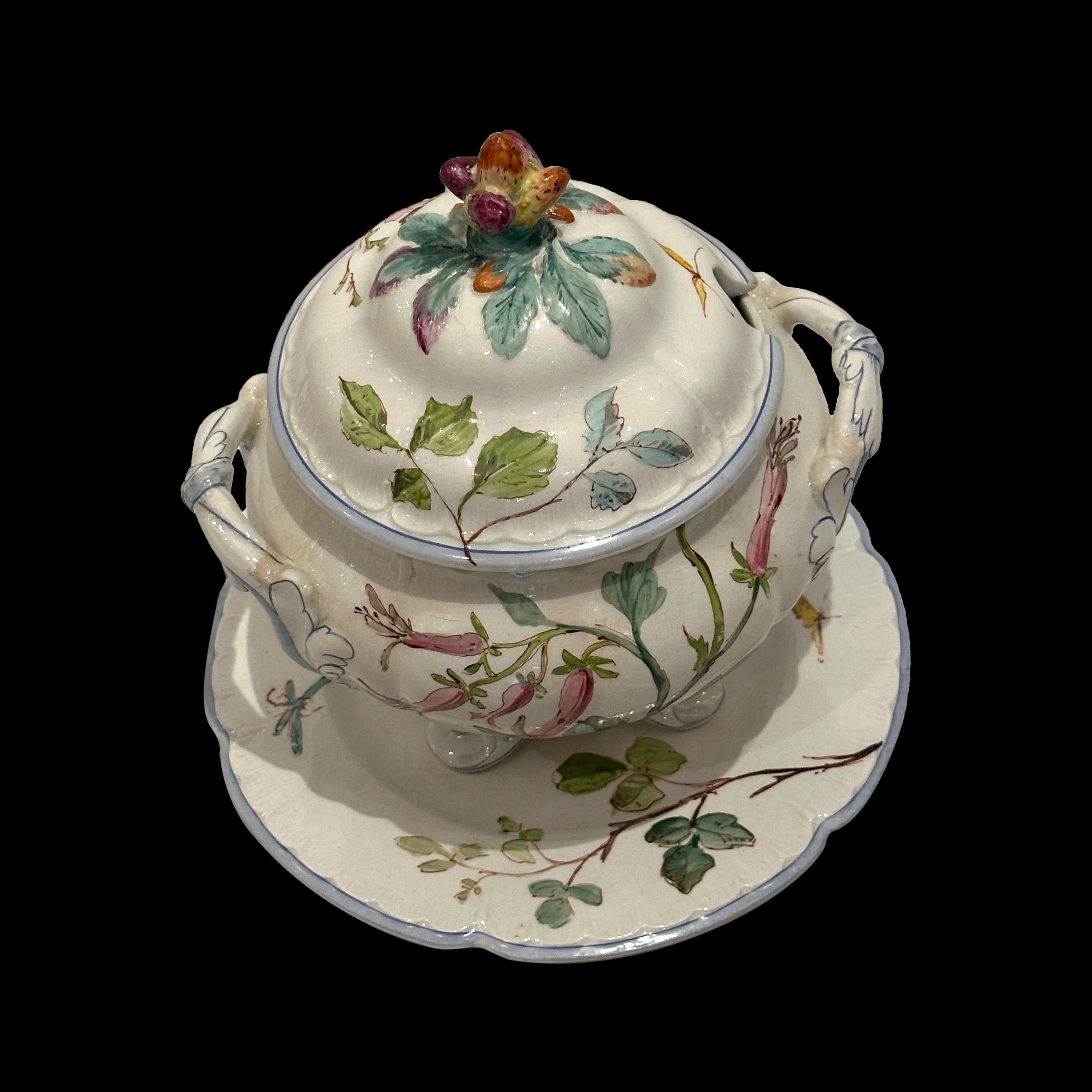 Service de table en faïence de Choisy-le-Roi, ancien, vers 1900, 39 pièces en vente 3