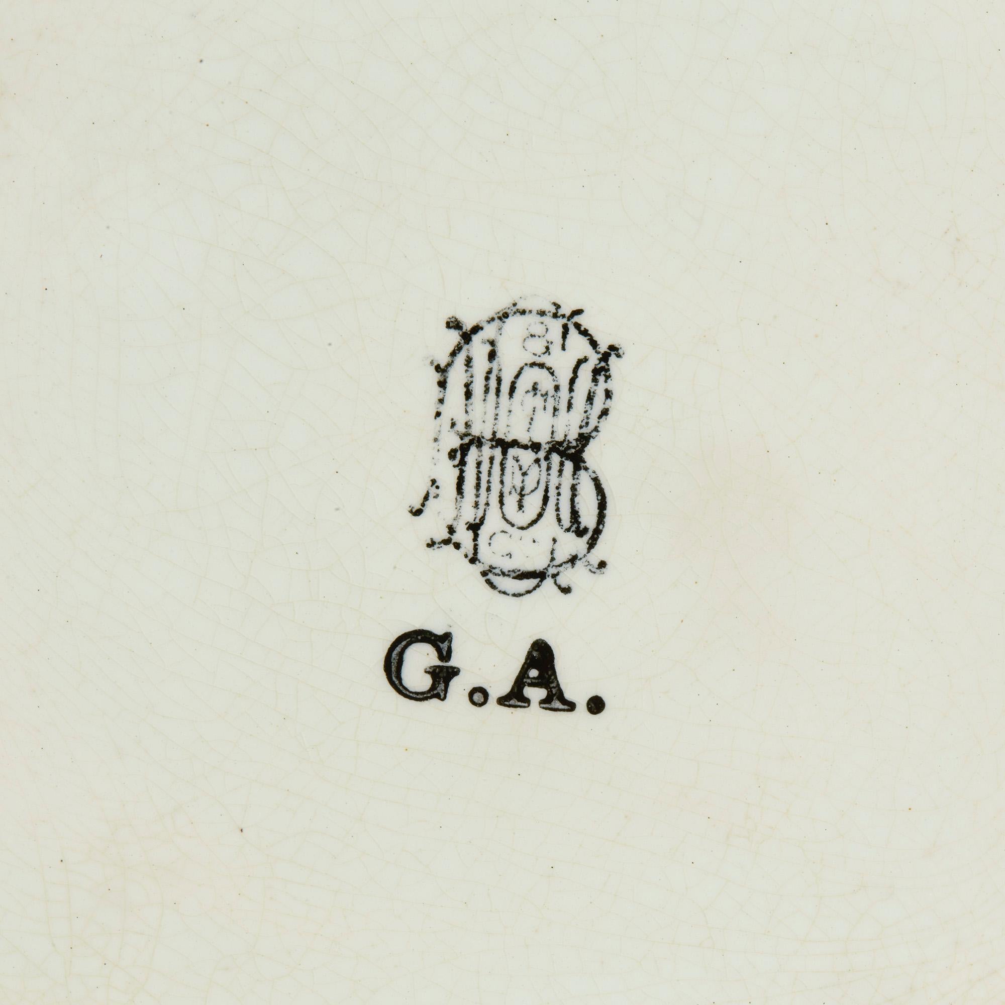 Grüner Majolika-Teller mit Fasanenmotiv von Choisy-le-Roi, 19. Jahrhundert im Angebot 1